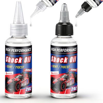 Gulfmew 2 Bottles Racing Silicone Shock Oil 50WT 710CST 2OZ, RC Car Shock Oil for Lubricating R/C Radio Controlled Cars and All Types of Vehicles, Electric Car/Truck Option Parts, Does Not Evaporate