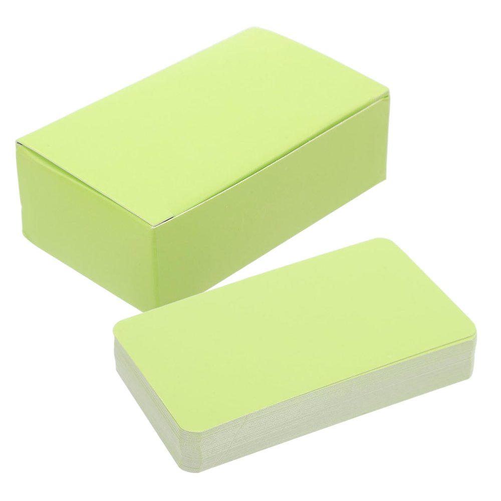 FOYTOKI 100Pcs White Blank Index Cards for Study and Business, Thick Rounded Corner Mini Note Cards Set, Sturdy Paper for Vocabulary Flashcards and Message Writing