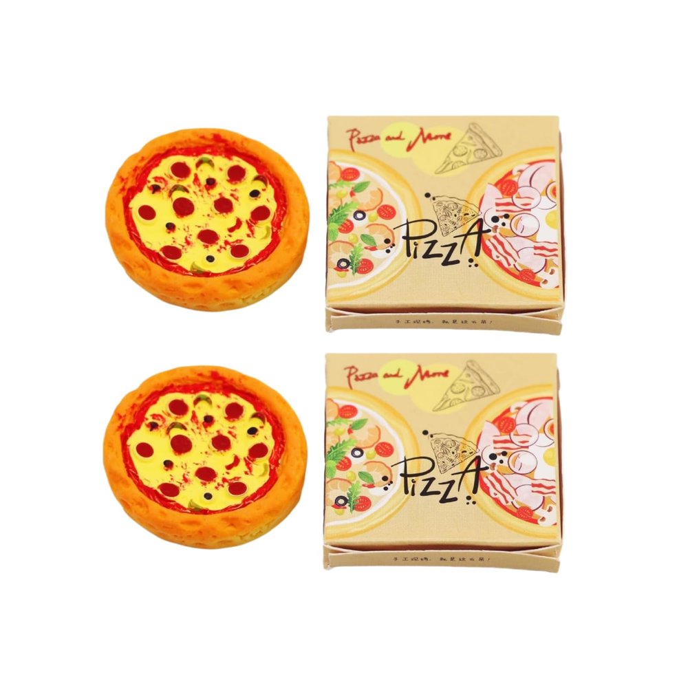 2 Set Miniature Pizza Box Set, 1:6 1:12 Dollhouse Food Model Set Doll House Furniture SuppliesDollhouse AccessoriesDollhouse Furniture