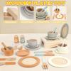 Dreamon Kids Kitchen Set, Wooden Play Dishes and Plates, Cooking & Baking Kitchen Tools view 2