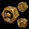 7 in 1 Metal Spinner DND Dice Set for Dungeons and Dragons RPG  Rotating D20 Roulette Top + Side Polyhedral Dials (D4 D6 D8 D10 D12 D%)  Heavy Duty Gaming Accessory GiftGold view 1