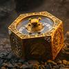 7 in 1 Metal Spinner DND Dice Set for Dungeons and Dragons RPG  Rotating D20 Roulette Top + Side Polyhedral Dials (D4 D6 D8 D10 D12 D%)  Heavy Duty Gaming Accessory GiftGold view 4
