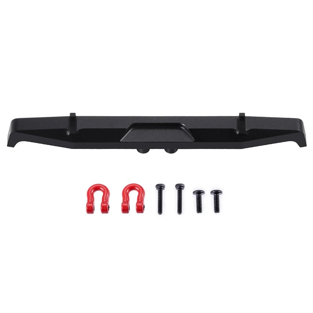 Aluminum Front Rear Bumper with Tow Trailer Hook 1/18 RC Crawler Car for TRX4M K10 Parts confident(Rear Bumper)