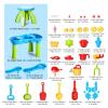 JTLB Kids Sand and Water Table 3 Tier Multi Functional Large Water Table with Chair for Beach Yard Home view 2