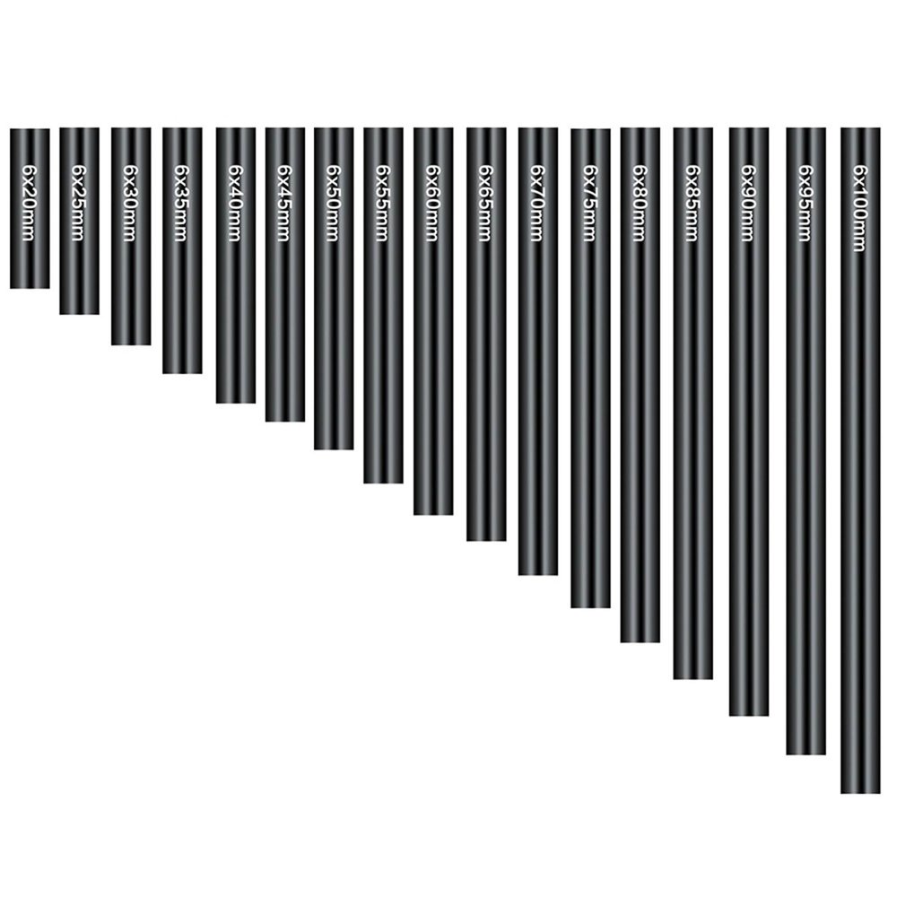 17PCS Aluminum Alloy Link Rod Kit 20~100mm 1/10 RC Crawler Car for Axial SCX10 Linkage Parts confident(Black)