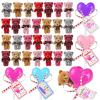 28 Pack Valentines Day Cards for Kids School, Valentine Keychains Mini Bears Plush Toys with Cards Heart-shaped Container, Gift For School Classroom Party Favor, Stuffed Animals Exchange Prize view 1