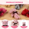 28 Pack Valentines Day Cards for Kids School, Valentine Keychains Mini Bears Plush Toys with Cards Heart-shaped Container, Gift For School Classroom Party Favor, Stuffed Animals Exchange Prize view 3