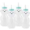 Honey Bear Straw Cups for Babies 4 pack, 8oz straw bear cup with improved safety lid design, honey bear cup and honey bear bottle. Straw learning therapy cup. Leak-Proof & Food-Grade & BPA Free view 1