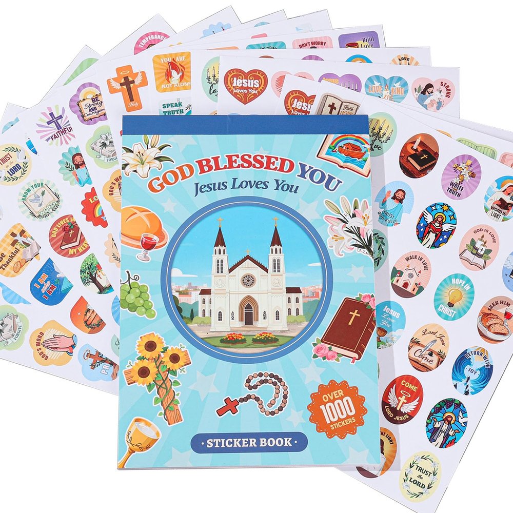 1000 PCS Bible Verse Jesus Stickers for Kids, Christian Faith Stickers for Laptop, Phone Cases, Scrapbook, Christian Easter Gifts for Kids Adults
