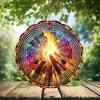 10-Inch Metal Wind Spinner Bonfire Blazing with Sparks 3D Wind Spinner, Unique Metal Hanging Kinetic Wind Sculpture Ornament Gifts for Women Yard Art Garden Patio Lawn Indoor Outdoor Decor view 2