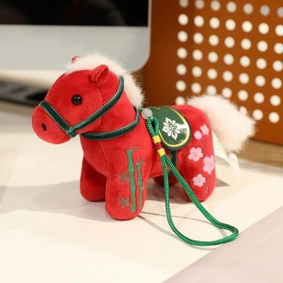 2026 Years of The Horse Chinese New Year Ornaments,Cute House Plush Mascot Figurine New Year Gifts,Lunar News Years Home Dcor, Chinese Spring Festival Party Favors, Office Table Gifts (Red)