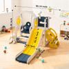8-in-1 Toddler Playset with Swing & Slide  Indoor/Outdoor Playground for Age 1-3 Years  Featuring Climber, Basketball Hoop, Telescope, Peek-a-Boo, Sound Toy & Storage (Blue, Yellow) view 3