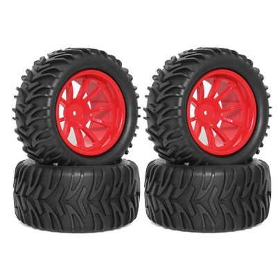128MM 1/10 RC Buggy Tire Tyre Wheel Foam Inserts 12mm Hex Compatible with for RC Car Models(Red)