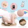 Wooden Rocking Horses Ages 1-3, Toddler Rocking Horse with Lullaby Song, Toddler Rocker Toy with Safety Belt & Footrests for Baby Kids, Ride on Horse, Plush Rocking Animal for Gift (Pink) view 4