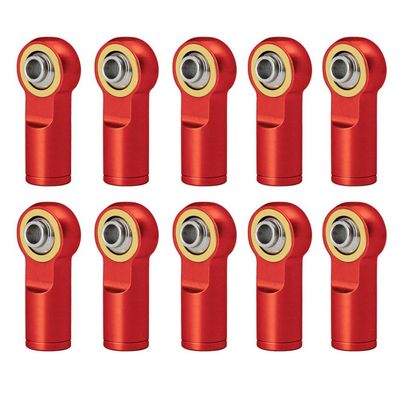 10Pcs Metal M4 Counter Clock-Wise Thread Ball End Head Link Rod Joint Compatible with RC Car Models 1 10 Scale(Red 10Pcs)