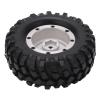 2PCS 1.9 Inch Metal Wheel Rims Hubs, 96mm RC Rubber Tires Set, Antislip Surface with Aluminum Alloy Hub for Tamiya CC01 D90 SCX10 1/10 RC Car, Durable Off - Road Climbing Vehicle A (Silver) view 2