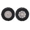 2PCS 1.9 Inch Metal Wheel Rims Hubs, 96mm RC Rubber Tires Set, Antislip Surface with Aluminum Alloy Hub for Tamiya CC01 D90 SCX10 1/10 RC Car, Durable Off - Road Climbing Vehicle A (Silver) view 3