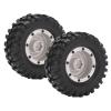 2PCS 1.9 Inch Metal Wheel Rims Hubs, 96mm RC Rubber Tires Set, Antislip Surface with Aluminum Alloy Hub for Tamiya CC01 D90 SCX10 1/10 RC Car, Durable Off - Road Climbing Vehicle A (Silver) view 4