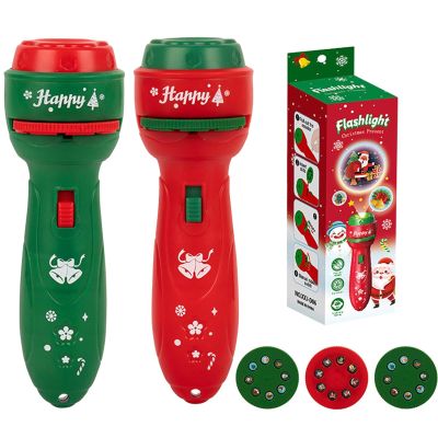 2 Pack-Kids Flashlight Color Projector 24 Different Patterns Image Projection Toys,Christmas Flashlight Projector