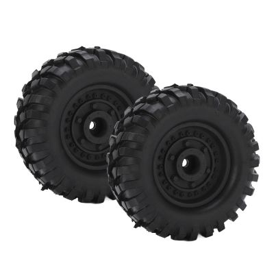 2PCS 1.9 Inch Metal Wheel Rims Hubs, 96mm RC Rubber Tires Set, Antislip Surface with Aluminum Alloy Hub for Tamiya CC01 D90 SCX10 1/10 RC Car, Durable Off - Road Climbing Vehicle A (Black)