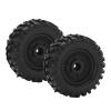 2PCS 1.9 Inch Metal Wheel Rims Hubs, 96mm RC Rubber Tires Set, Antislip Surface with Aluminum Alloy Hub for Tamiya CC01 D90 SCX10 1/10 RC Car, Durable Off - Road Climbing Vehicle A (Black) view 1