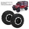 2PCS 1.9 Inch Metal Wheel Rims Hubs, 96mm RC Rubber Tires Set, Antislip Surface with Aluminum Alloy Hub for Tamiya CC01 D90 SCX10 1/10 RC Car, Durable Off - Road Climbing Vehicle A (Black) view 3