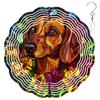 10-Inch Metal Wind Spinner Brown Dachshund Among Flowers 3D Dog Wind Spinner, Unique Metal Hanging Kinetic Wind Sculpture Ornament Gifts for Women Yard Art Garden Patio Lawn Indoor Outdoor Decor view 1