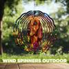 10-Inch Metal Wind Spinner Brown Dachshund Among Flowers 3D Dog Wind Spinner, Unique Metal Hanging Kinetic Wind Sculpture Ornament Gifts for Women Yard Art Garden Patio Lawn Indoor Outdoor Decor view 4