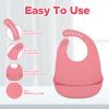 BabyX Silicone Baby Starter Kit, 5 Pieces First Feeding Set, Including Training Spoon, Fork, Cup, Bib and Bear Shaped Bowl (Pink), BPA-Free, Baby Utensils Supplies, Microwave/Dishwasher Safe view 4