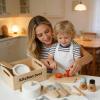 Children's Pretend Kitchen Toy Set - WoodenToy, Kitchens Utensils and Accessories, montesori Cooking Learning Toys, Kids Cookings Set Preschool Kids Ages 3 4 5 6 Years Easter Home Indoor Role Play view 2