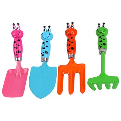 FOYTOKI Garden Shovel and Multi-Function Gardening Tool Set for Outdoor Play, 4pcs Planting with Creative Design, Suitable for Backyard and Beach Activities Random Color Random Color
