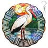 10-Inch Metal Wind Spinner Painted Stork by Water 3D Bird Wind Spinner, Unique Metal Hanging Kinetic Wind Sculpture Ornament Yard Art Garden Patio Lawn Indoor Outdoor Decor view 1
