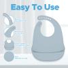 BabyX Silicone Baby Starter Kit, 5 Pieces First Feeding Set, Including Training Spoon, Fork, Cup, Bib and Heart Shaped Bowl (Blue), BPA-Free, Baby Utensils Supplies, Microwave/Dishwasher Safe view 4