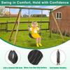 SELEWARE Heavy Duty Swing Seat Replacement for Kids, 2-Pack Outdoor Swing Set Accessories with Adjustable Ropes & Snap Hooks, Plastic Playground Swing for Backyard, Tree, Indoor Play (Black & Green) view 3