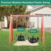 SELEWARE Heavy Duty Swing Seat Replacement for Kids, 2-Pack Outdoor Swing Set Accessories with Adjustable Ropes & Snap Hooks, Plastic Playground Swing for Backyard, Tree, Indoor Play (Black & Green) view 4