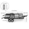 GIXCEL RC Trailer with Tow Hitch, Metal Flatbed Uitlity Hauler Trailer for 1/18 TRX4M Ascent-18 FCX18 1/24 SCX24 FCX24 RC Crawler Upgrades view 4