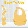 BabyX Silicone Baby Starter Kit, 5 Pieces First Feeding Set, Including Training Spoon, Fork, Cup, Bib and Bear Shaped Bowl (Yellow), BPA-Free, Baby Utensils Supplies, Microwave/Dishwasher Safe view 4