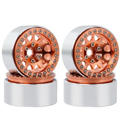 1.9inch Beadlock Wheels Rims for 1/10 RC Crawler (Set of 4) Wheels Upgrade (Copper)