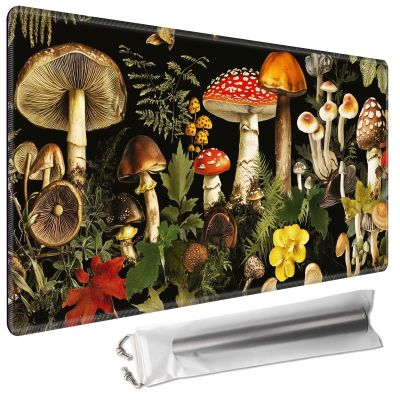GYSYSQSH for MTG Playmat with Storage Bags Size 24x14 inches Non-Slip Rubber Backing Printing & Stitched Edges Ideal for Card Game Enthusiasts TCG Playmat Mouse Pad Desk Mats, Mushrooms