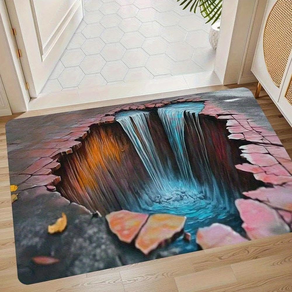 3D Optical Illusion Rug,Dog Gets Scared of 3D Carpet,2025 Muti-Design 3-D Hole Rug,Funny 3-D Carpet to Prank with Secure Non-Slip,Optical Illusion Rugs Easy Clean Doormat for Entrance
