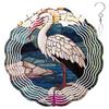 10-Inch Metal Wind Spinner White Stork by Water 3D Bird Wind Spinner, Unique Metal Hanging Kinetic Wind Sculpture Ornament Yard Art Garden Patio Lawn Indoor Outdoor Decor view 1