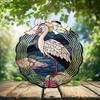 10-Inch Metal Wind Spinner White Stork by Water 3D Bird Wind Spinner, Unique Metal Hanging Kinetic Wind Sculpture Ornament Yard Art Garden Patio Lawn Indoor Outdoor Decor view 2