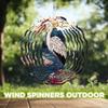 10-Inch Metal Wind Spinner White Stork by Water 3D Bird Wind Spinner, Unique Metal Hanging Kinetic Wind Sculpture Ornament Yard Art Garden Patio Lawn Indoor Outdoor Decor view 4
