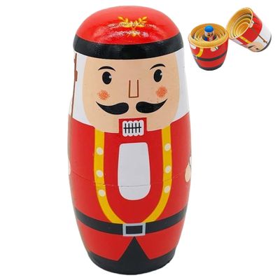 Nuiorfty Russian Nesting Dolls Set, 5Pcs/Set 5.5" Cute Nutcracker Nesting Dolls, Wooden for Kids, Traditional Matryoshka Doll, Nutcracker Decor for Party Christmas Home