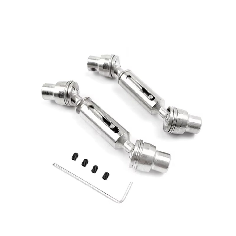 RC Toys Upgrades Parts For WPL C14 C24 D12 B14 B24 B16 B36 For MN D90 For MN98 For MN99S Metal Drive Shaft Driveshaft CVD 4x4 6x6 4WD 6WD RC Car Parts(Silver,4x4)
