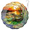 10-Inch Metal Wind Spinner Green Frog on Lily pad 3D Wildlife Wind Spinner, Unique Metal Hanging Kinetic Wind Sculpture Ornament Gifts for Women Yard Art Garden Patio Lawn Indoor Outdoor Decor view 1