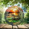 10-Inch Metal Wind Spinner Green Frog on Lily pad 3D Wildlife Wind Spinner, Unique Metal Hanging Kinetic Wind Sculpture Ornament Gifts for Women Yard Art Garden Patio Lawn Indoor Outdoor Decor view 2