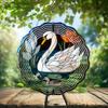 10-Inch Metal Wind Spinner White Swan and Grey Ducks 3D Bird Wind Spinner, Unique Metal Hanging Kinetic Wind Sculpture Ornament Yard Art Garden Patio Lawn Indoor Outdoor Decor view 2