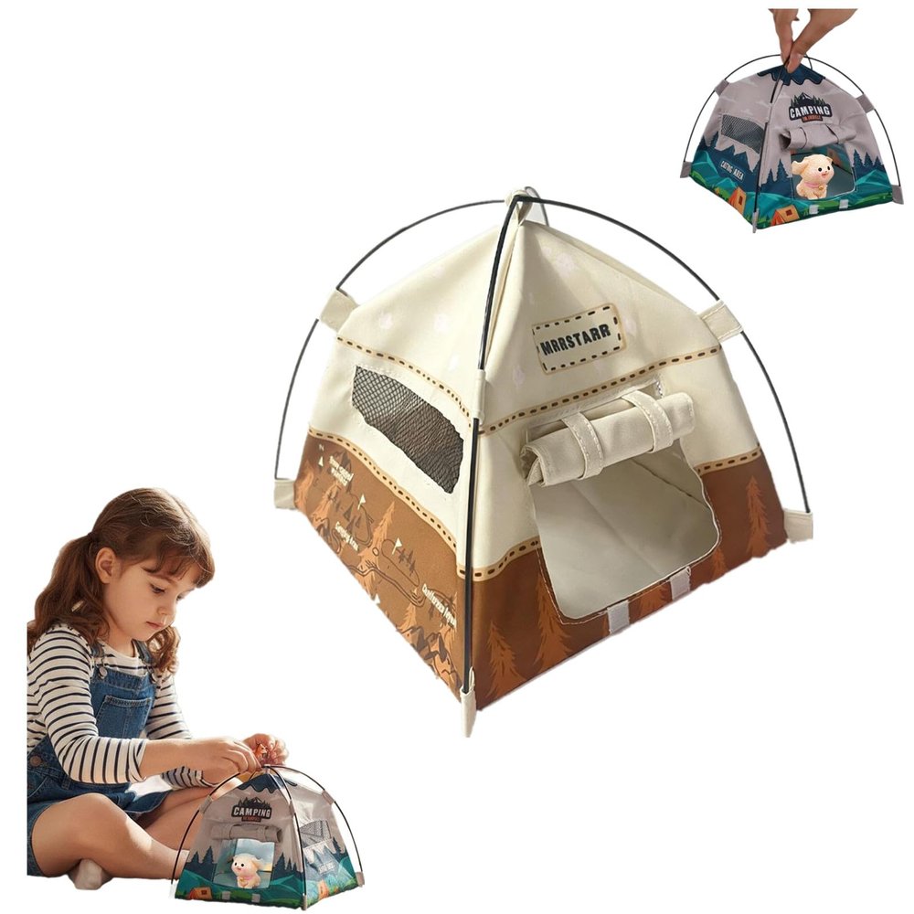 1:12 Scale Miniature Camping Tent, Mini Camping Tent, Realistic Tents, Movable Decorative Scene Accessories, Foldable Fabric Design for Photography, Model Displays, and Play
