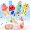 Zendstanding Baby Toys 0-6 Months - Wrist Rattle Foot Finder Socks Set for 3 Month Baby Toys Infants, Soft Plush Sensory Rattles for Newborn Boys Girls Essentials Shower Gifts view 1
